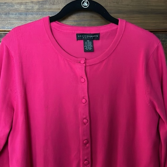 Grace Elements Magenta Cardigan & Shell 2 Piece Set Size M Petite - Picture 4 of 10